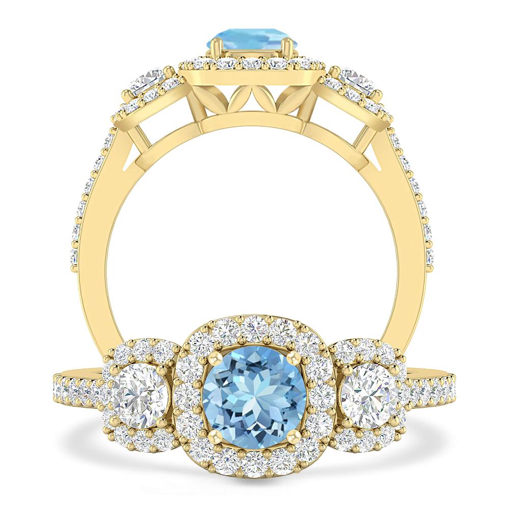 Yellow Gold - Aquamarine