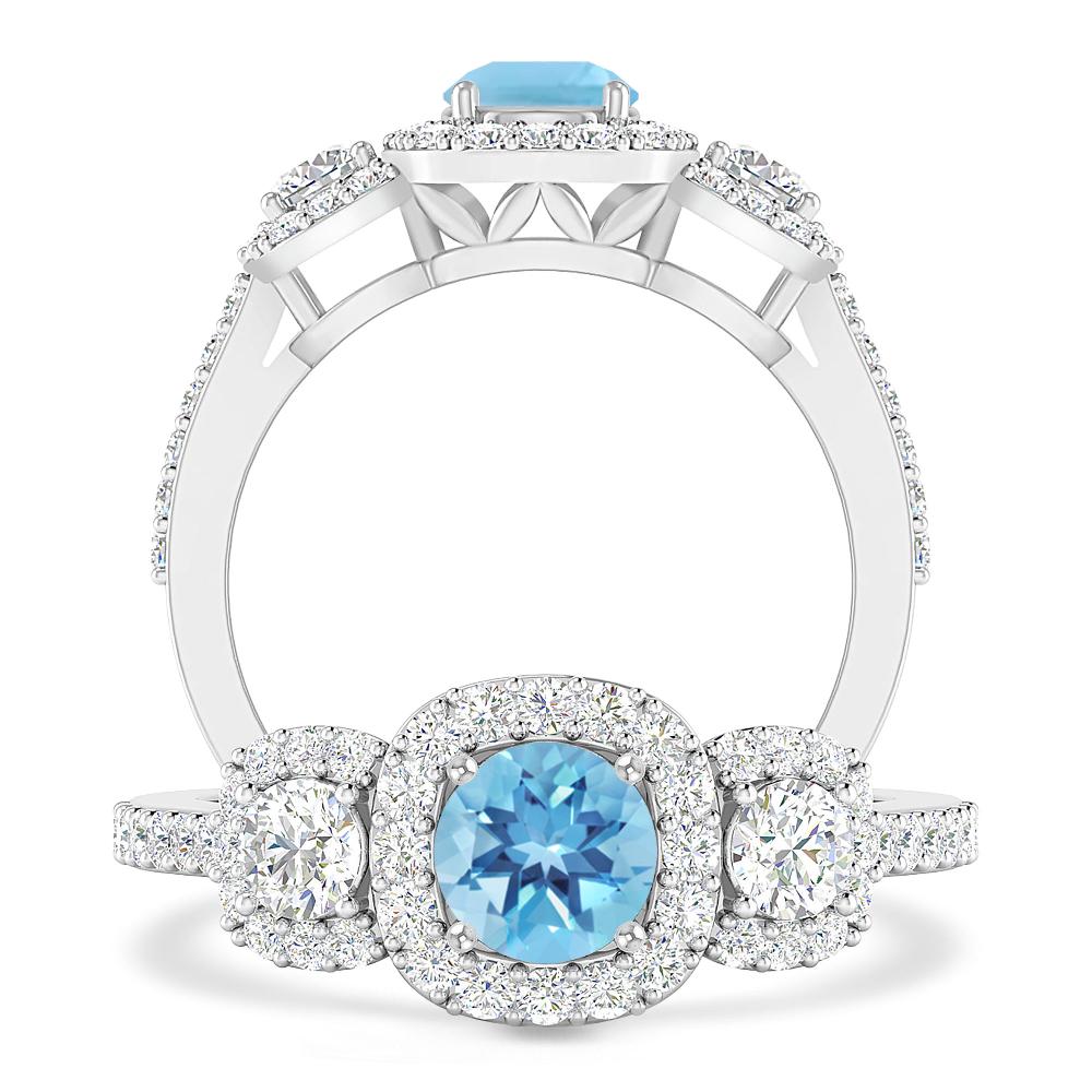 White Gold - Blue Topaz