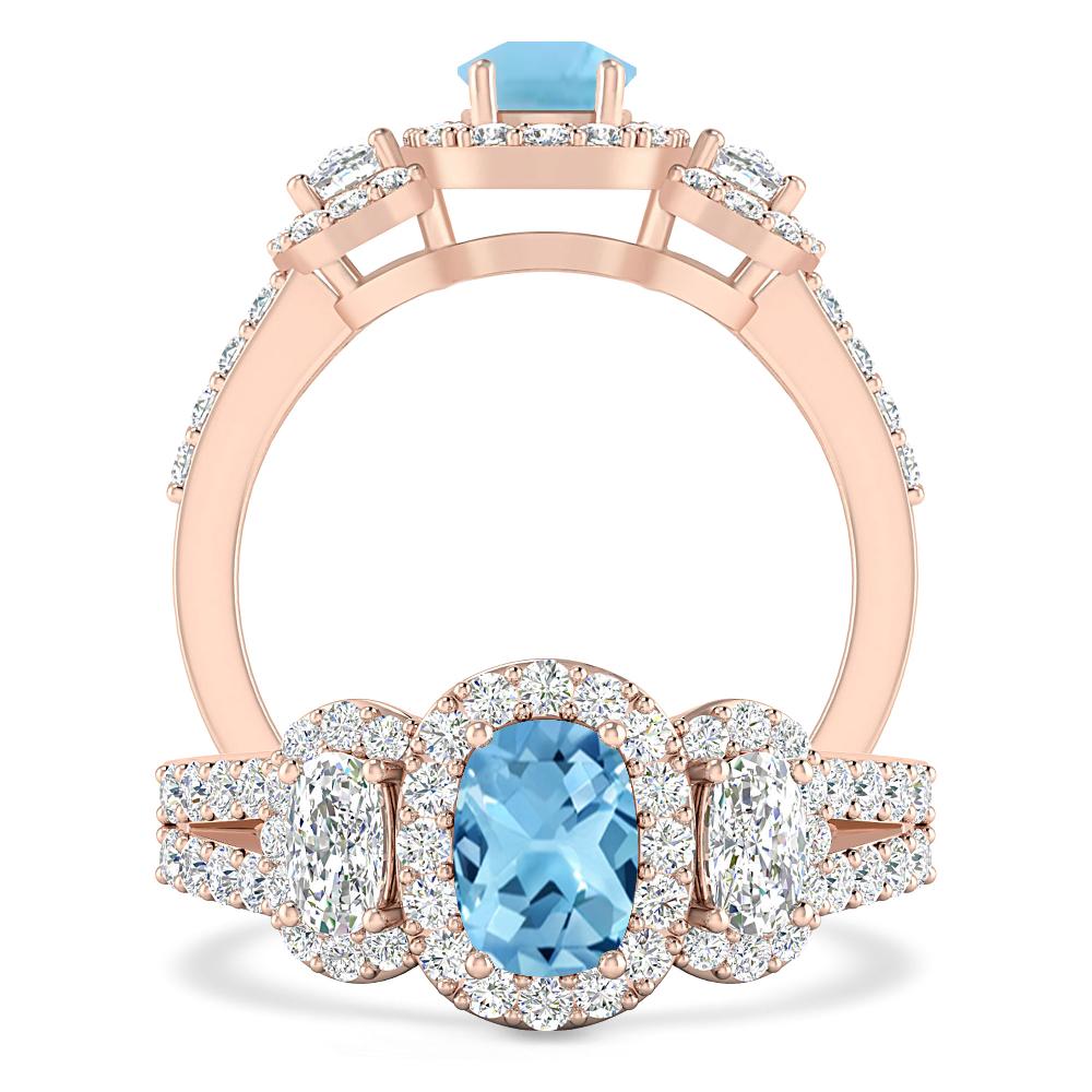 Rose Gold - Blue Topaz