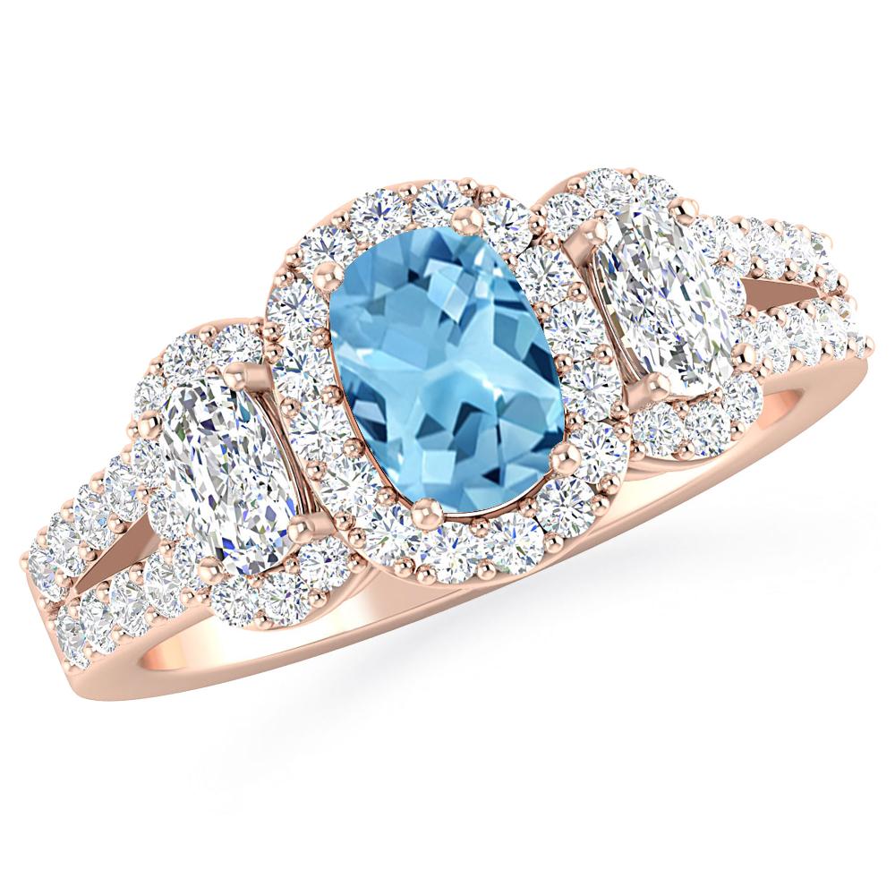 Rose Gold - Blue Topaz