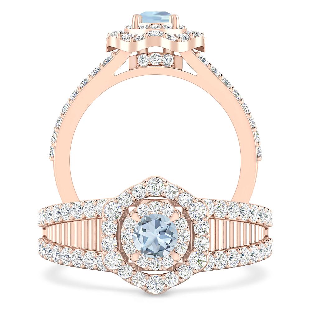 Rose Gold - Aquamarine