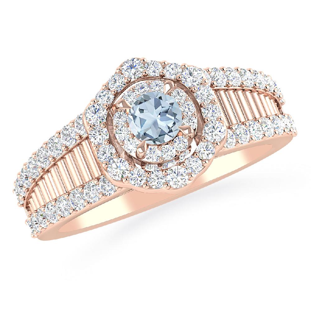 Rose Gold - Aquamarine