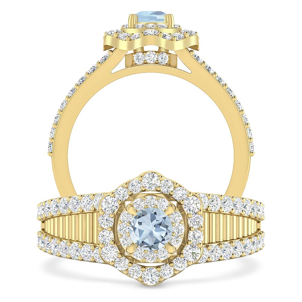 Yellow Gold - Aquamarine