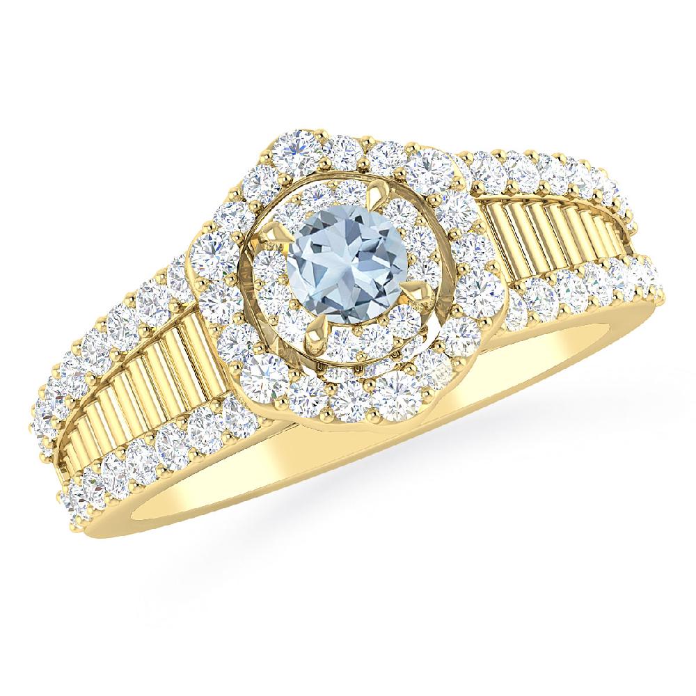 Yellow Gold - Aquamarine