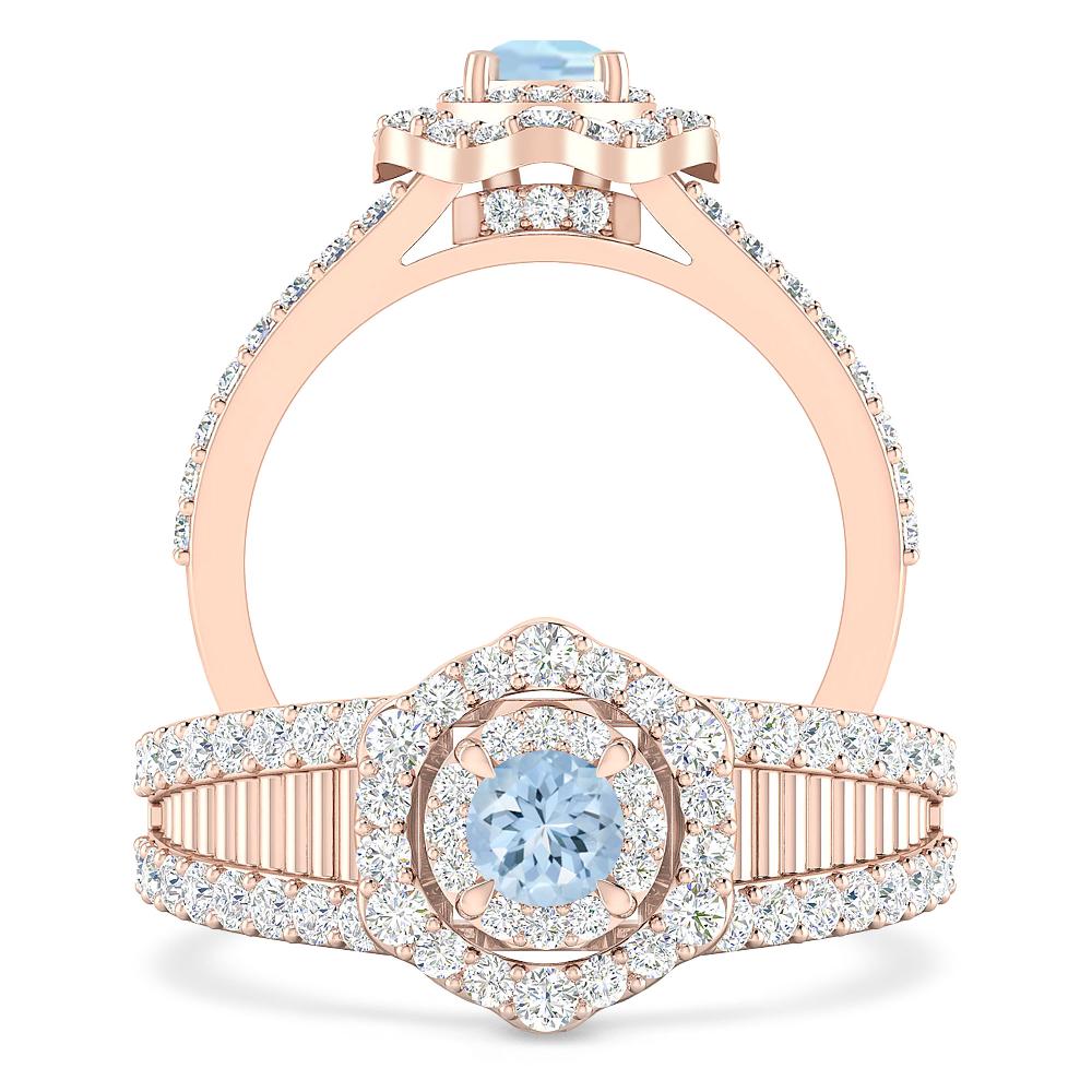 Rose Gold - Aquamarine