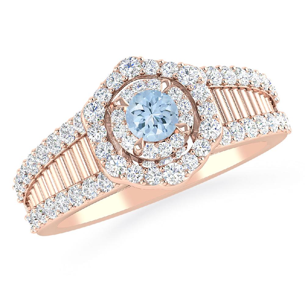 Rose Gold - Aquamarine