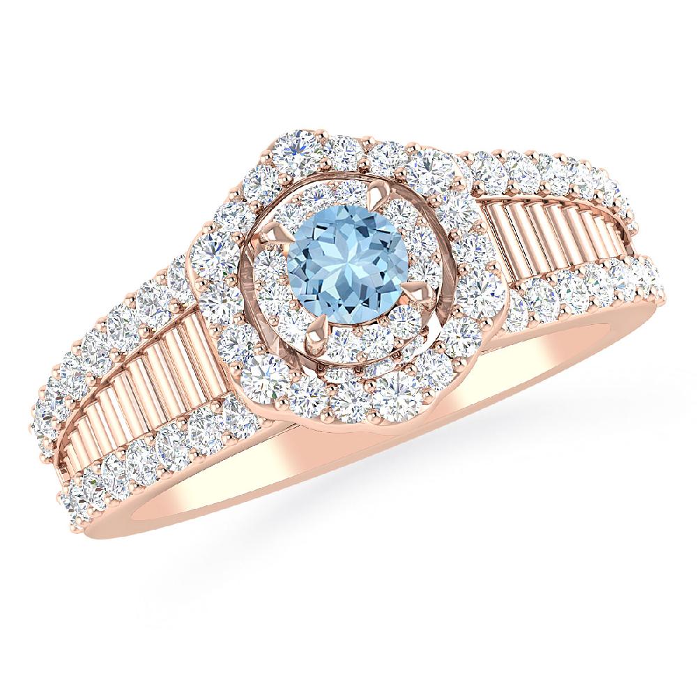 Rose Gold - Aquamarine