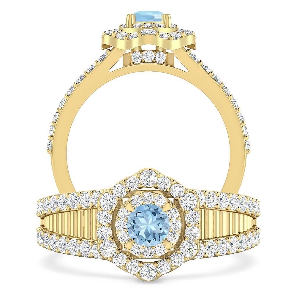 Yellow Gold - Aquamarine