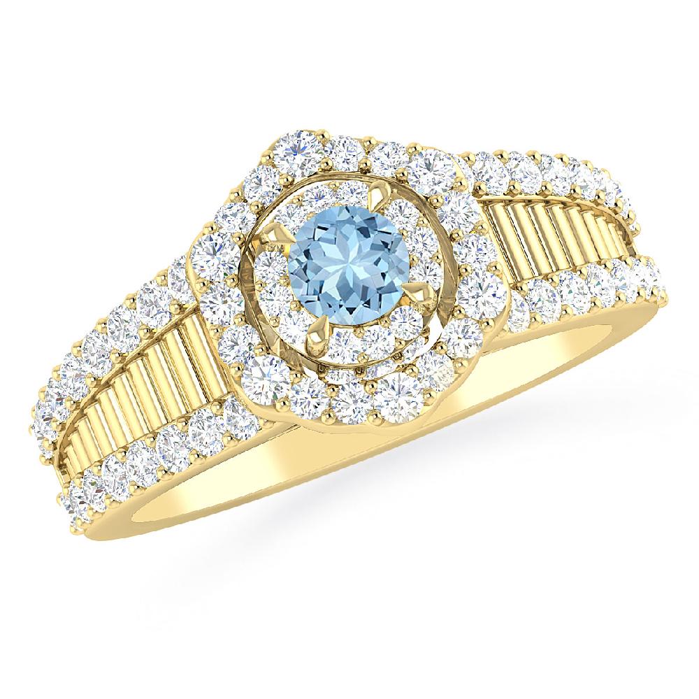 Yellow Gold - Aquamarine