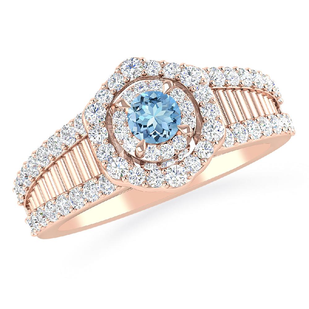 Rose Gold - Aquamarine