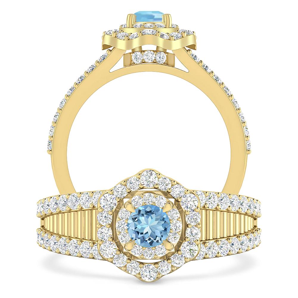 Yellow Gold - Aquamarine