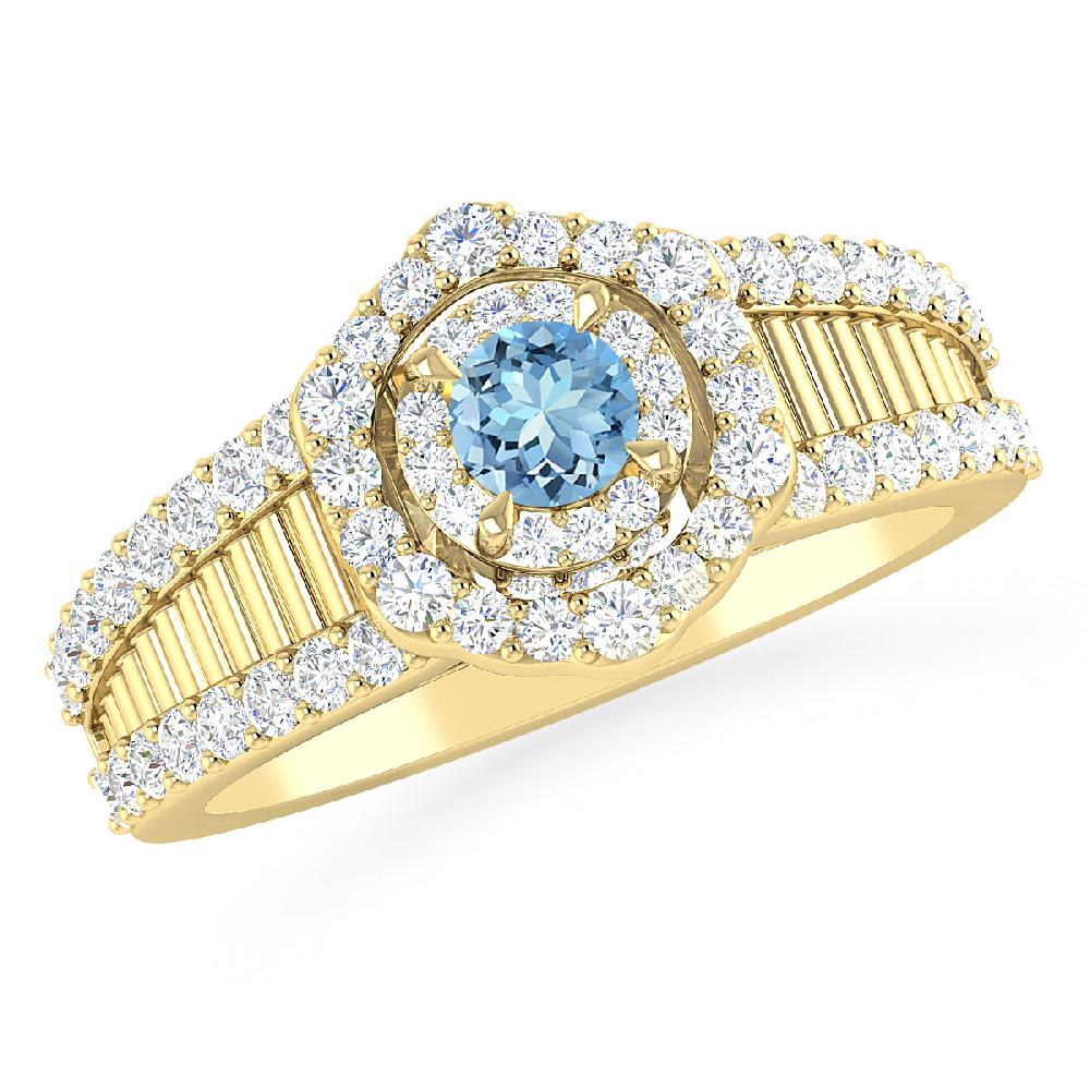 Yellow Gold - Aquamarine