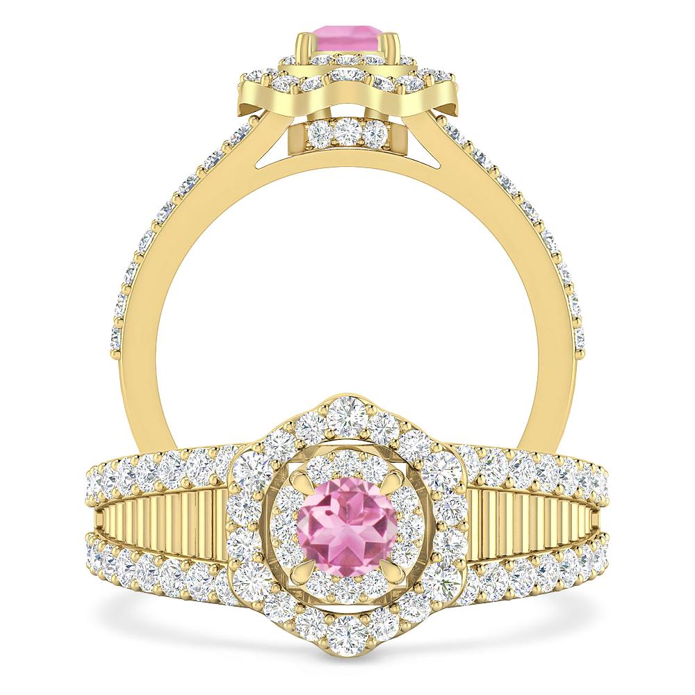 Yellow Gold - Pink Tourmaline