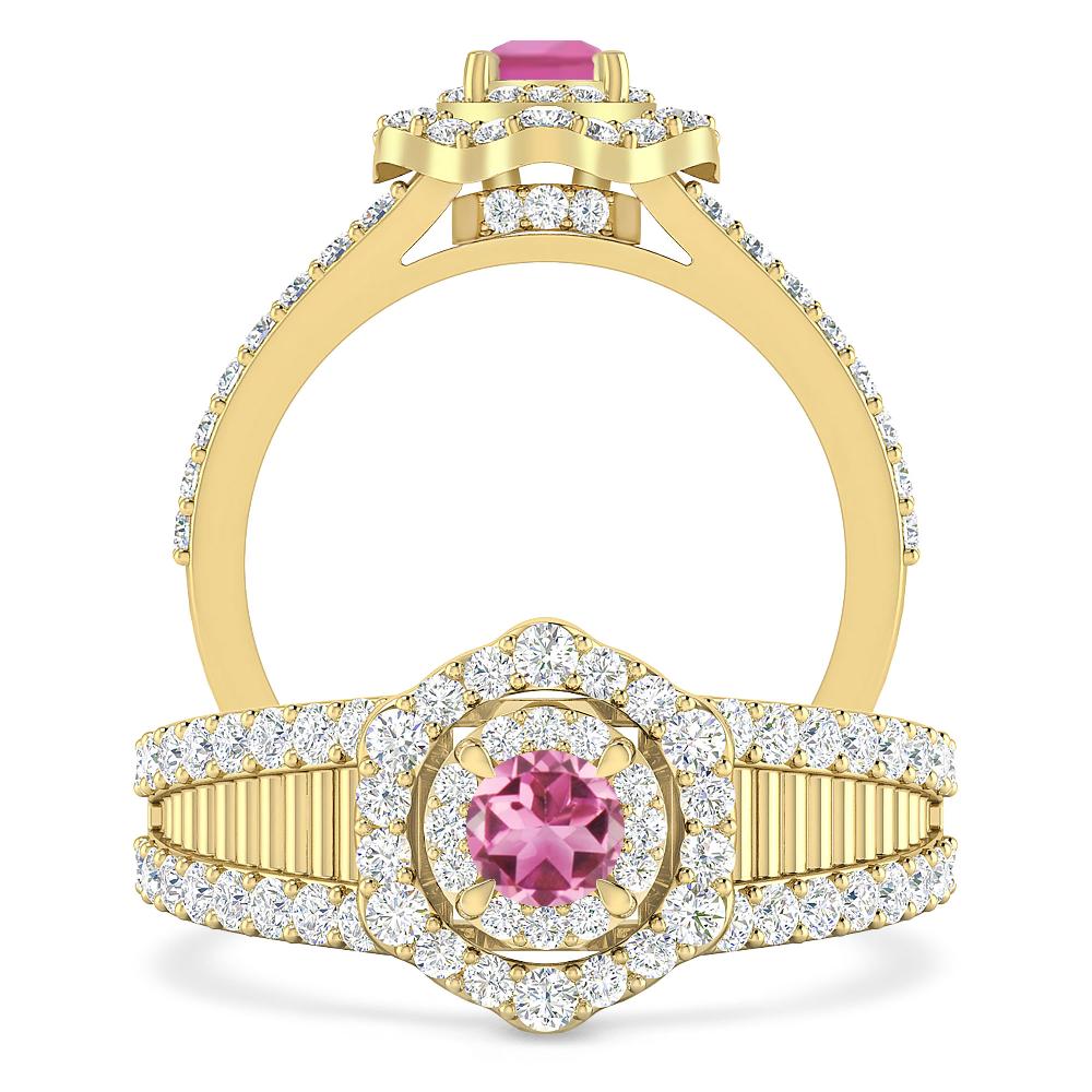 Yellow Gold - Pink Tourmaline