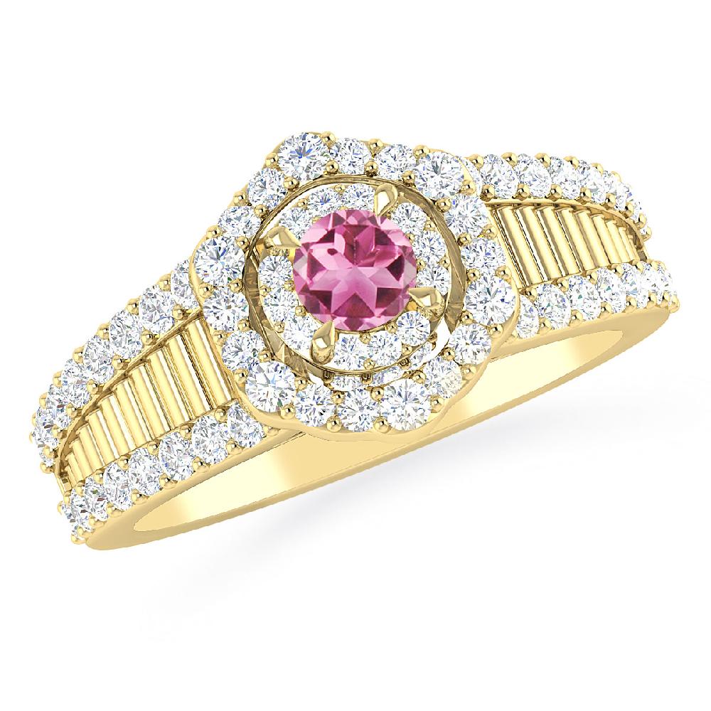 Yellow Gold - Pink Tourmaline