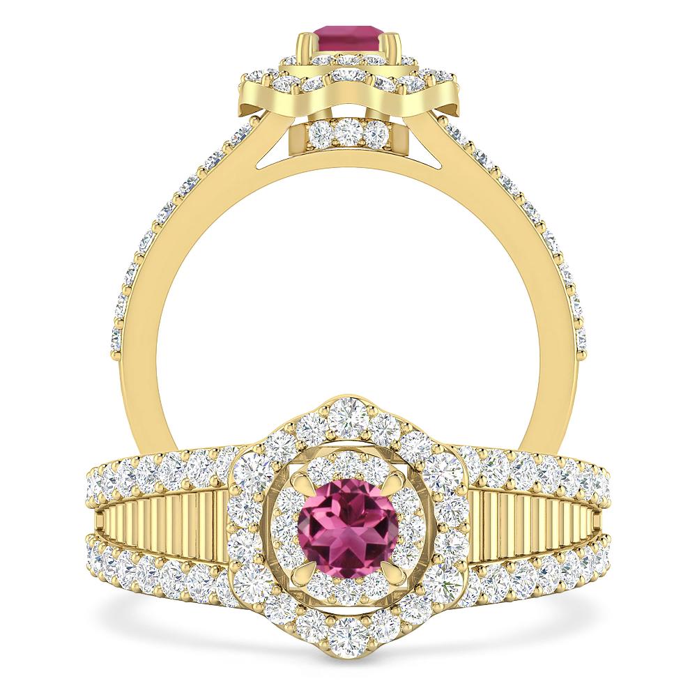 Yellow Gold - Pink Tourmaline