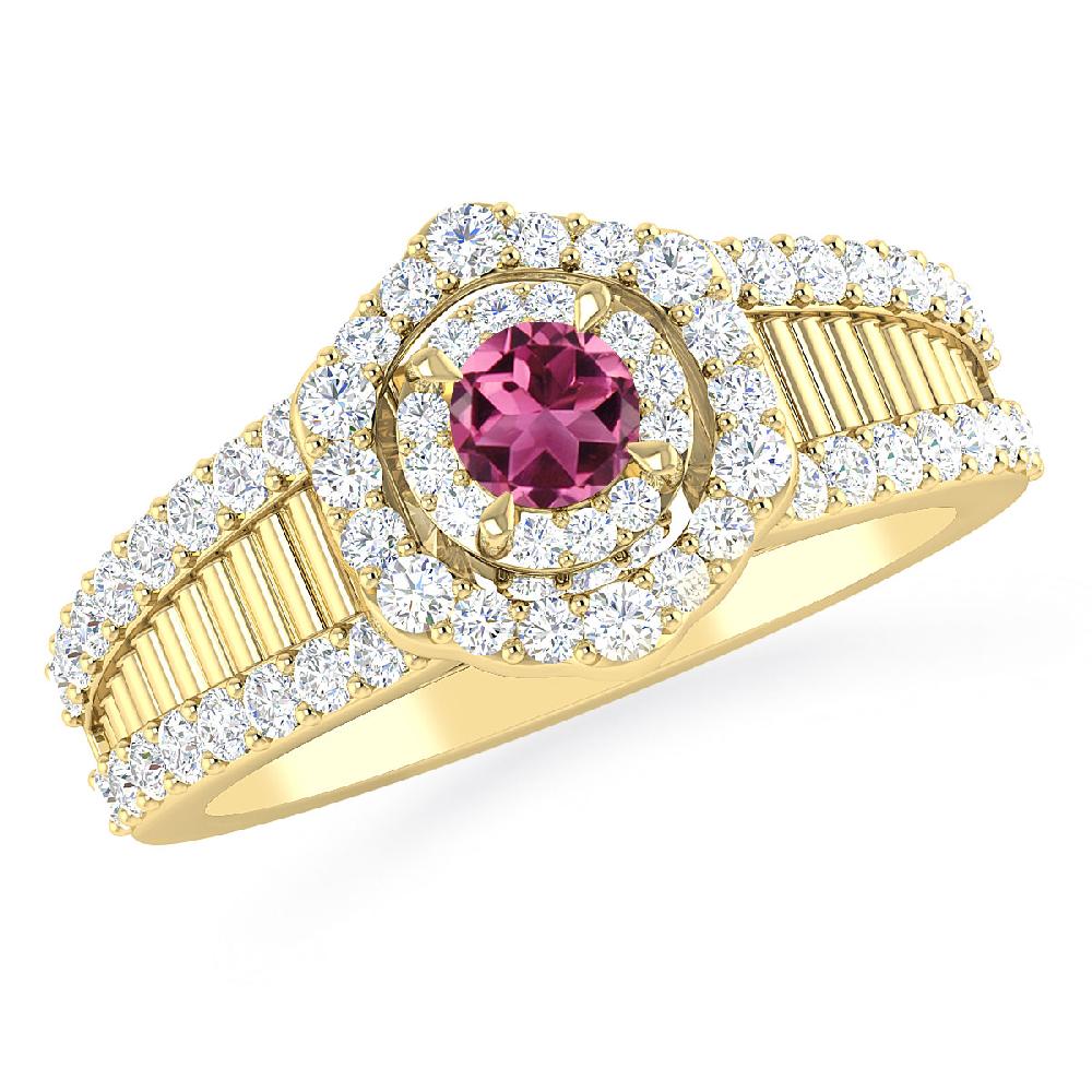 Yellow Gold - Pink Tourmaline