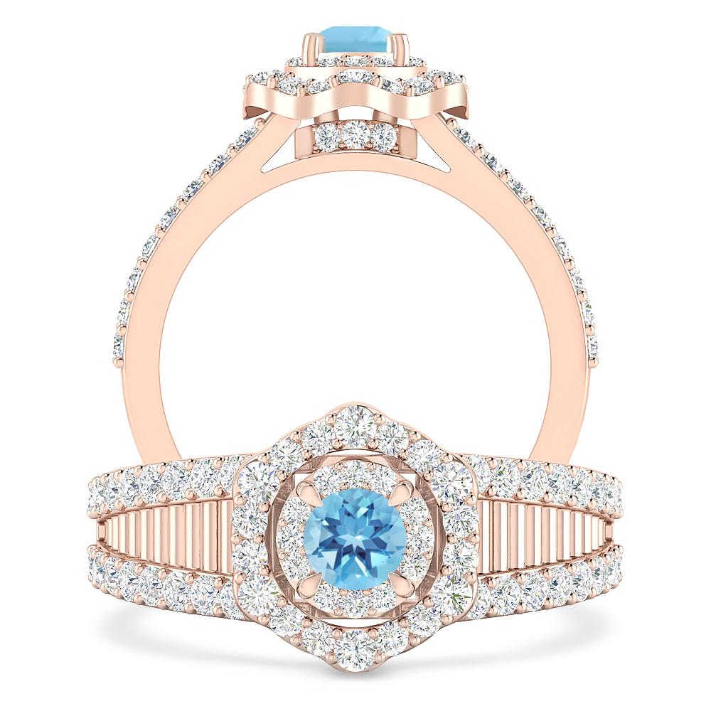 Rose Gold - Blue Topaz