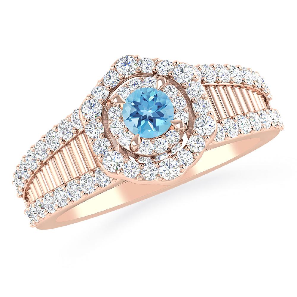 Rose Gold - Blue Topaz