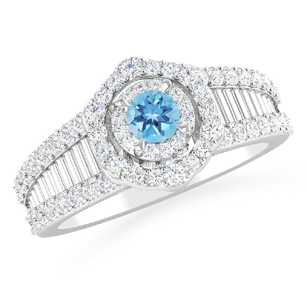 White Gold - Blue Topaz