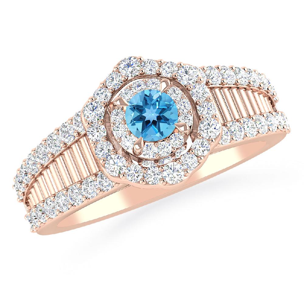 Rose Gold - Blue Topaz