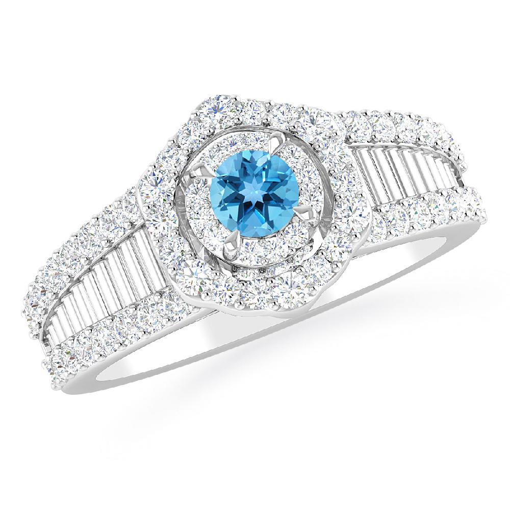 White Gold - Blue Topaz