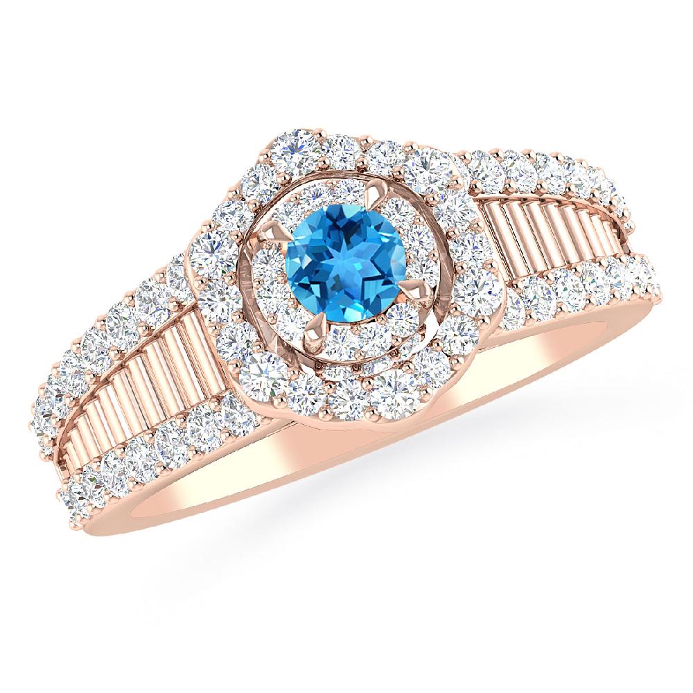 Rose Gold - Blue Topaz