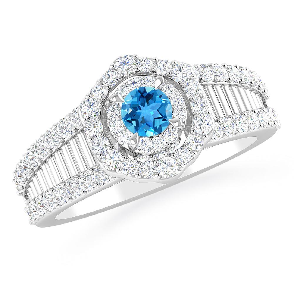 White Gold - Blue Topaz