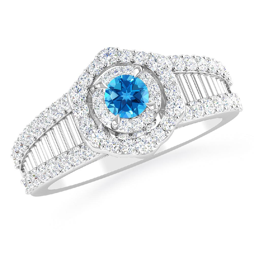 White Gold - Blue Topaz