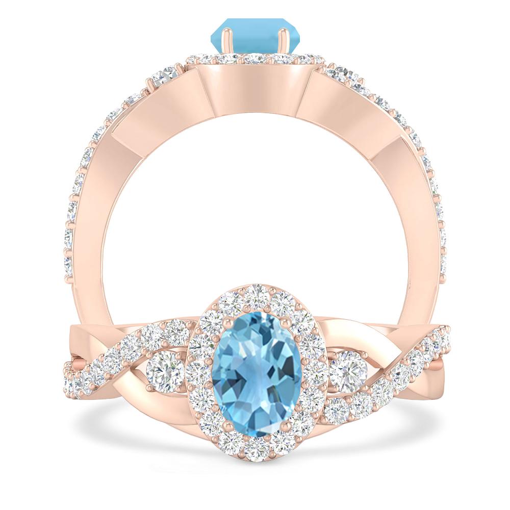 Rose Gold - Blue Topaz