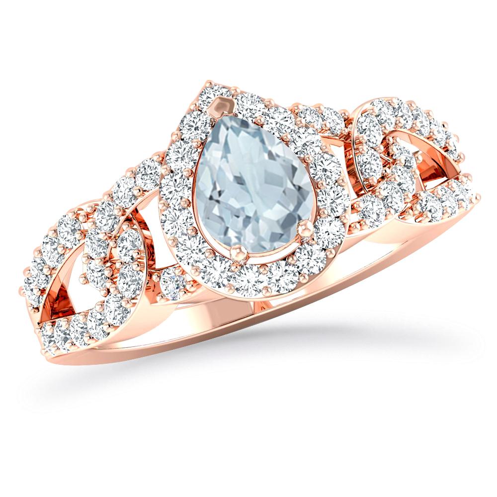 Rose Gold - Aquamarine