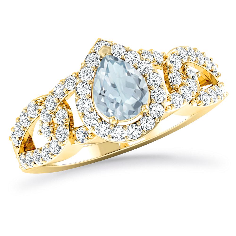 Yellow Gold - Aquamarine