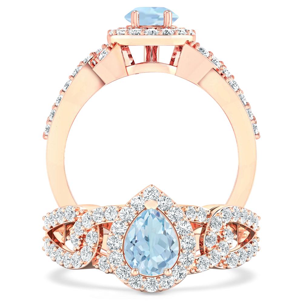 Rose Gold - Aquamarine