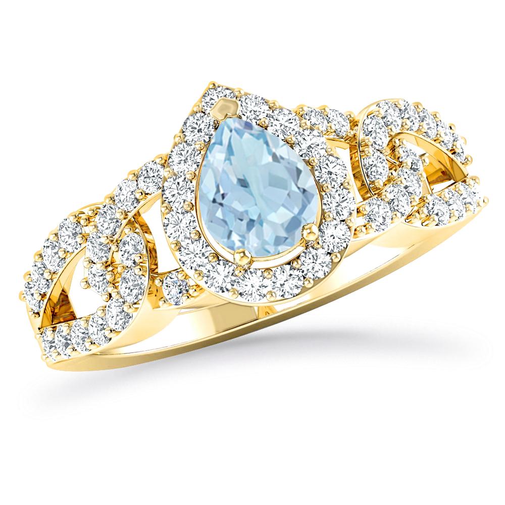 Yellow Gold - Aquamarine