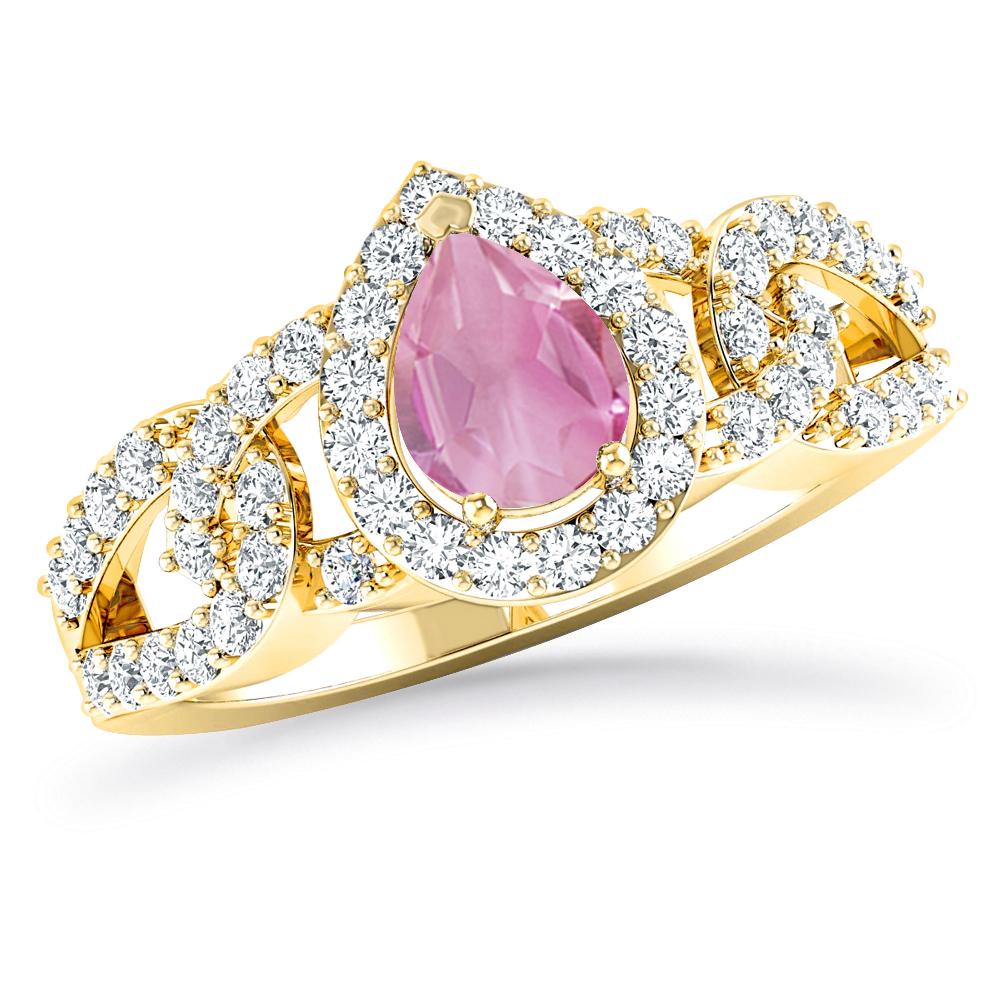 Yellow Gold - Pink Tourmaline