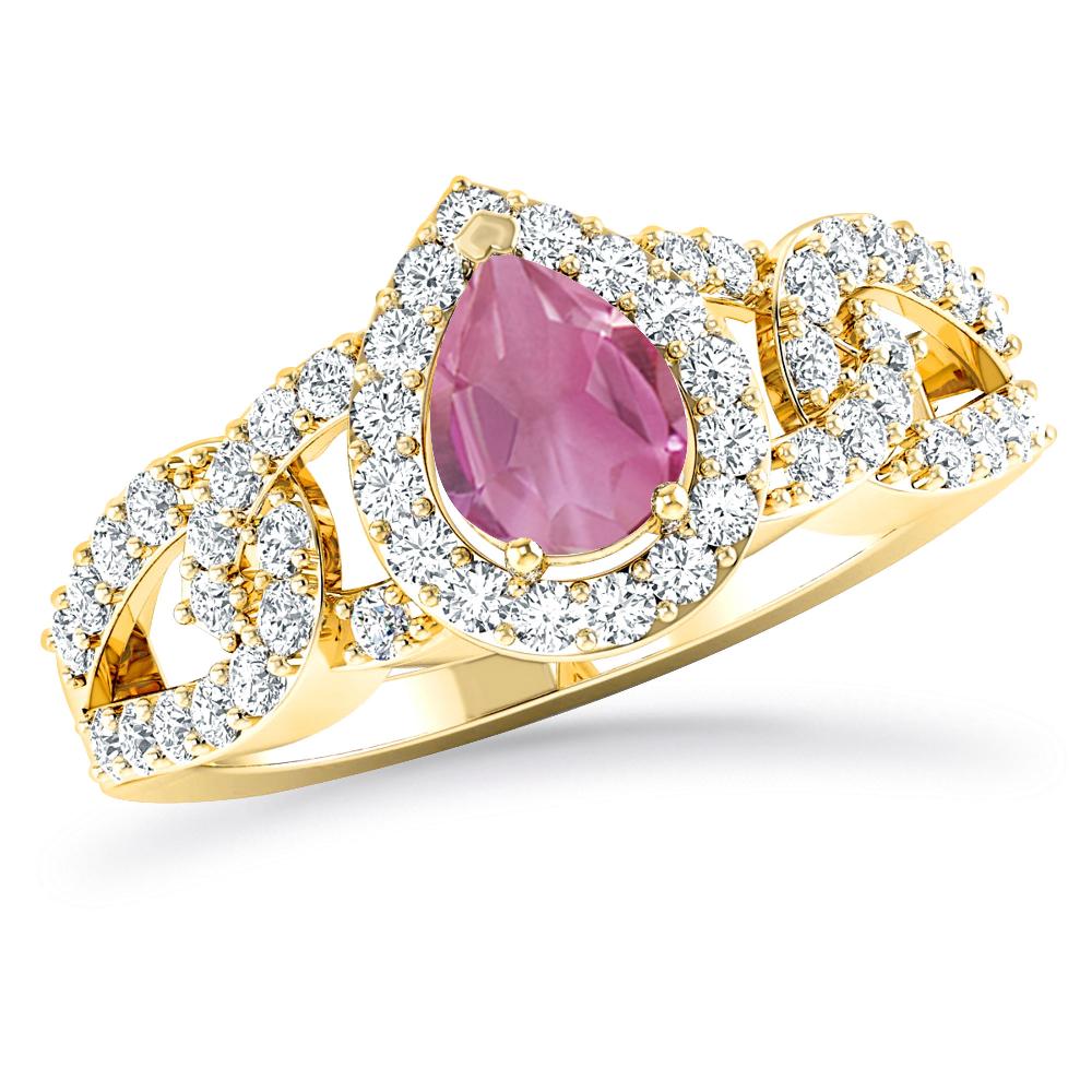 Yellow Gold - Pink Tourmaline