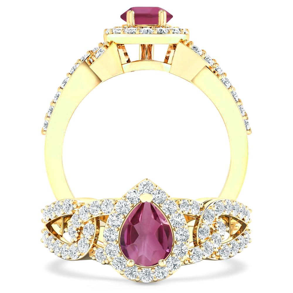 Yellow Gold - Pink Tourmaline