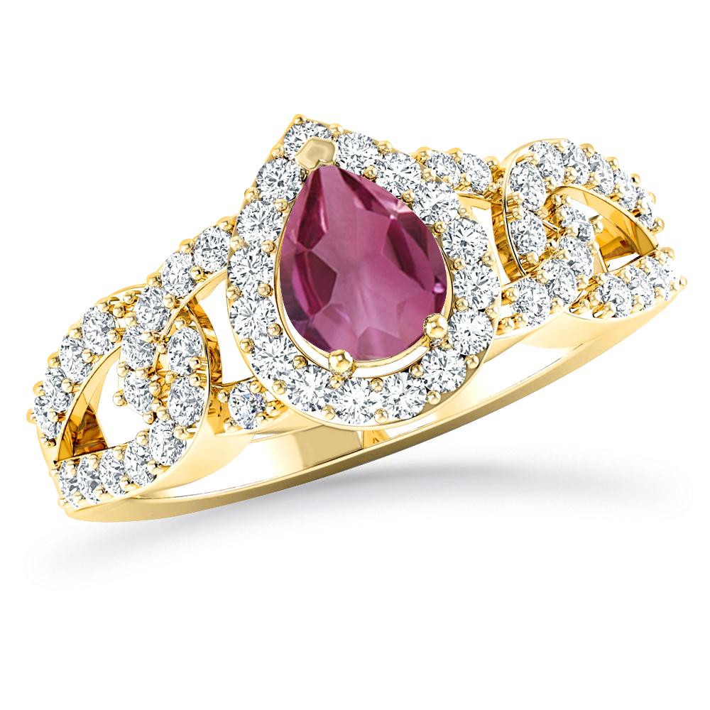 Yellow Gold - Pink Tourmaline