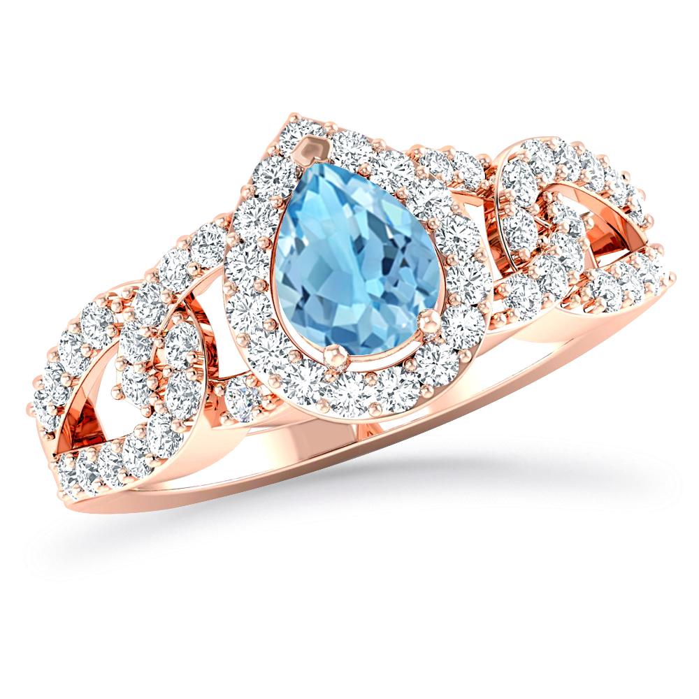 Rose Gold - Blue Topaz