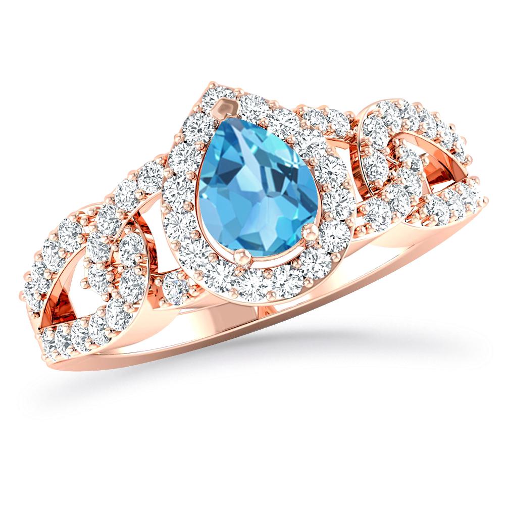 Rose Gold - Blue Topaz