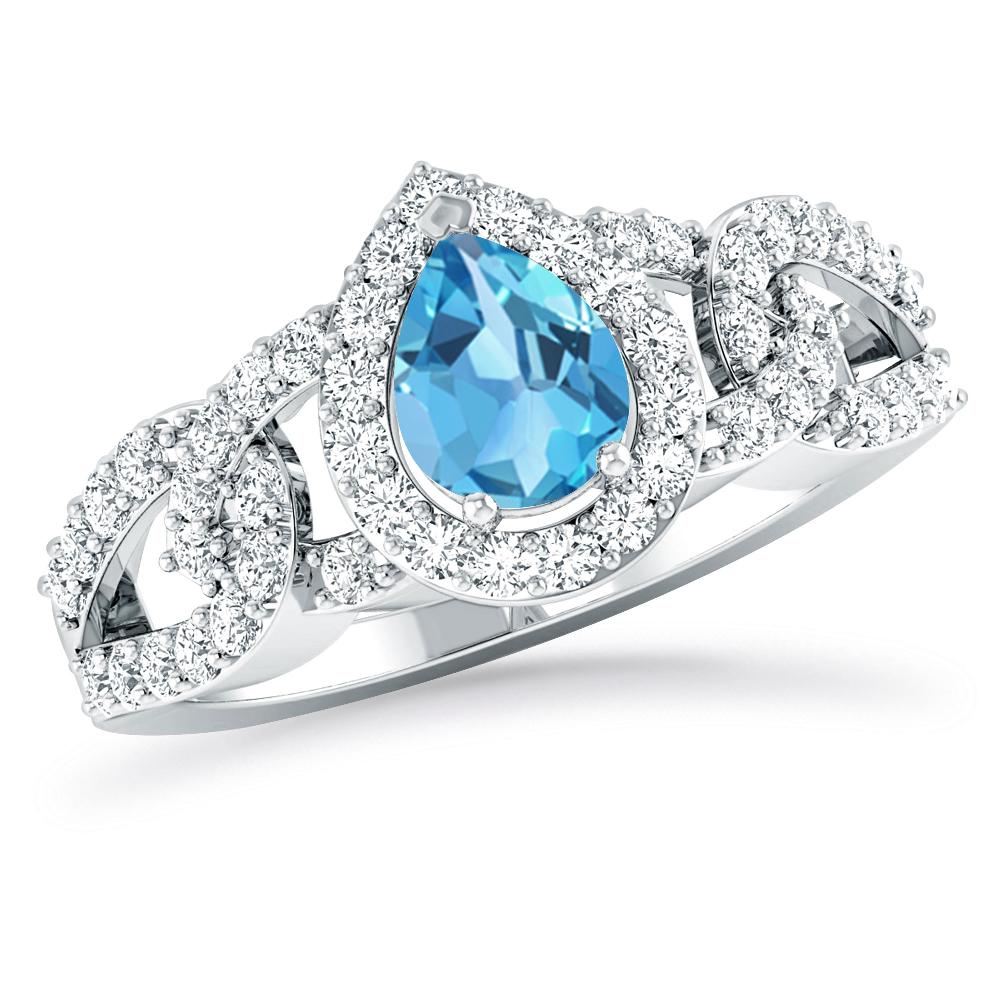 White Gold - Blue Topaz