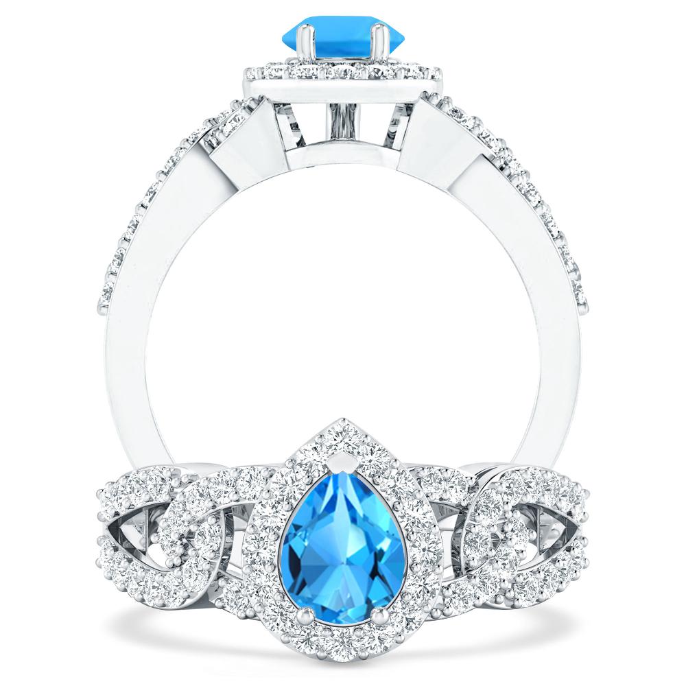 White Gold - Blue Topaz