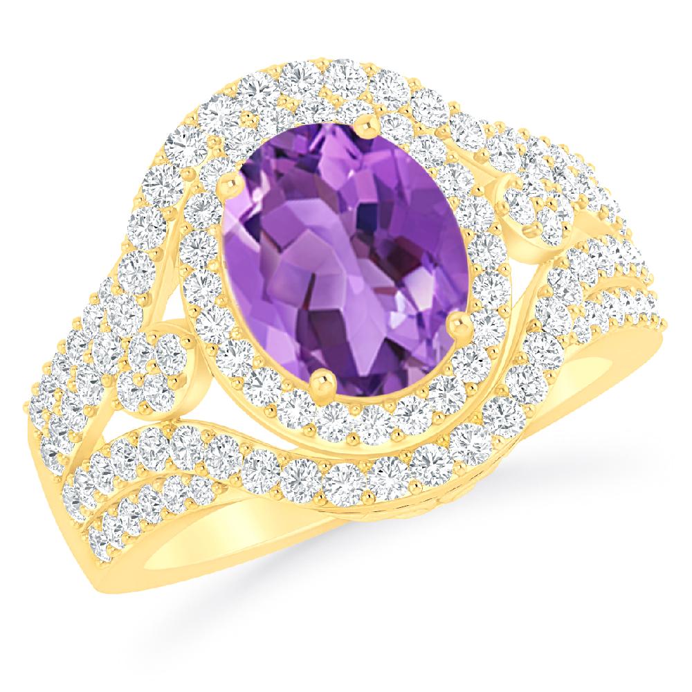 Yellow Gold - Amethyst