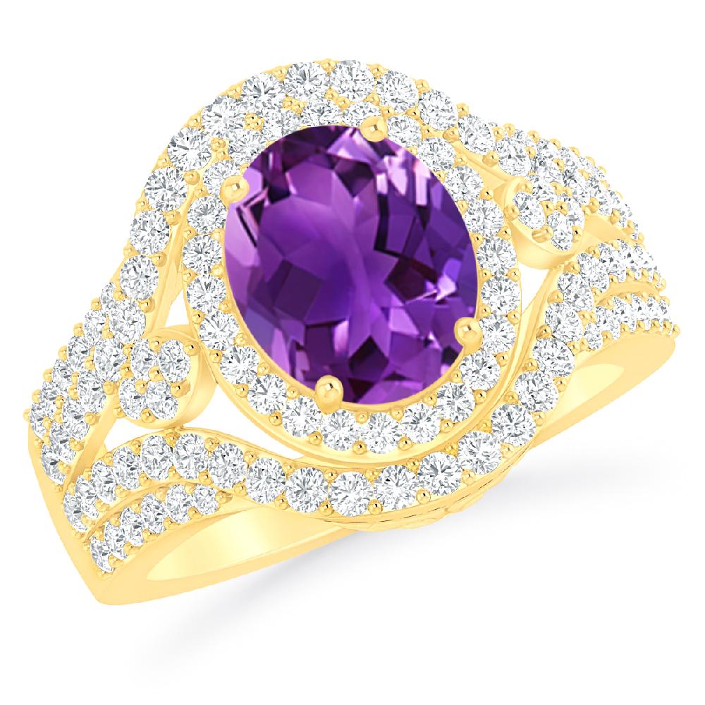 Yellow Gold - Amethyst