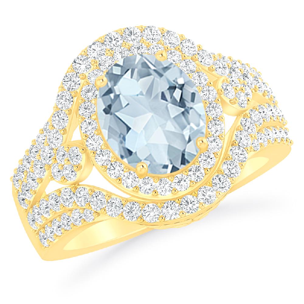 Yellow Gold - Aquamarine