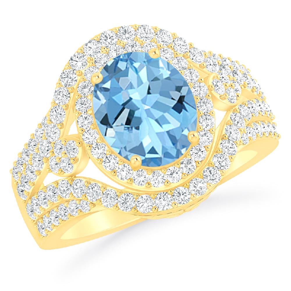 Yellow Gold - Aquamarine