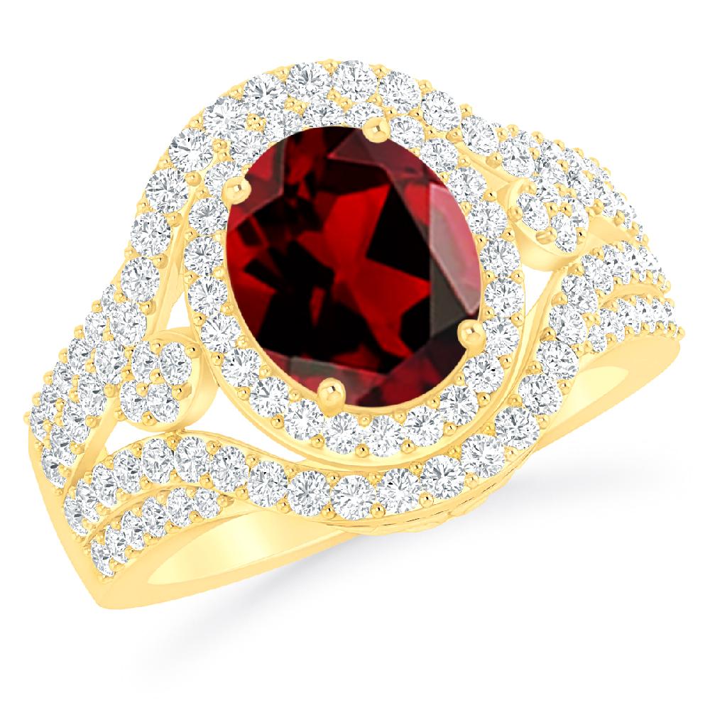 Yellow Gold - Garnet