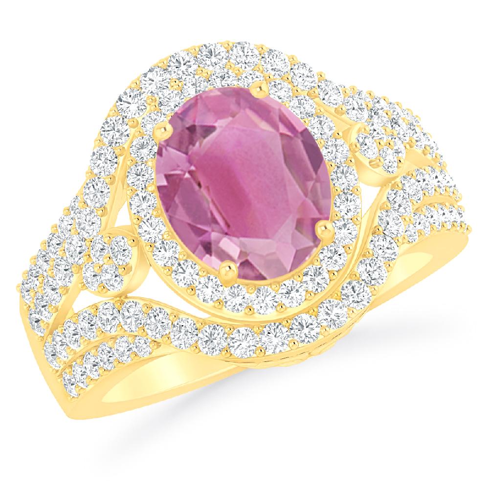 Yellow Gold - Pink Tourmaline