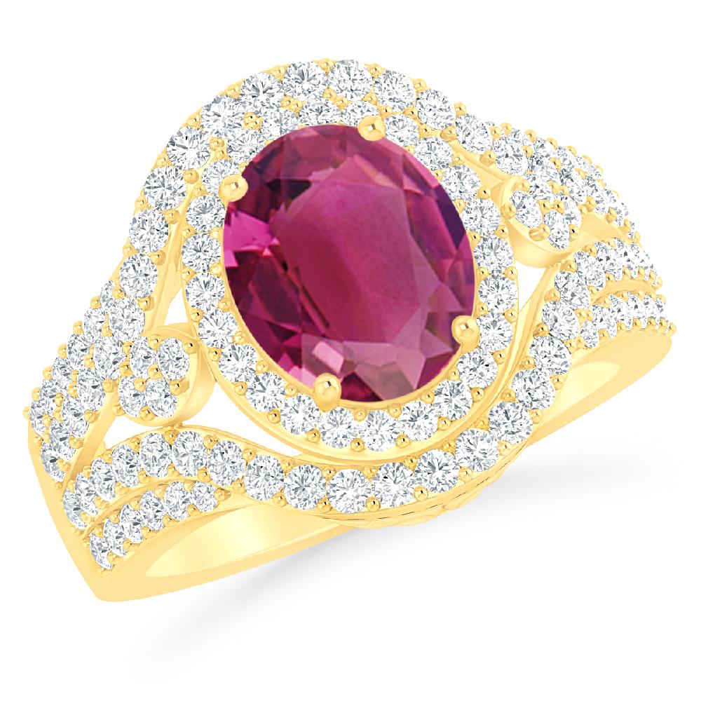 Yellow Gold - Pink Tourmaline