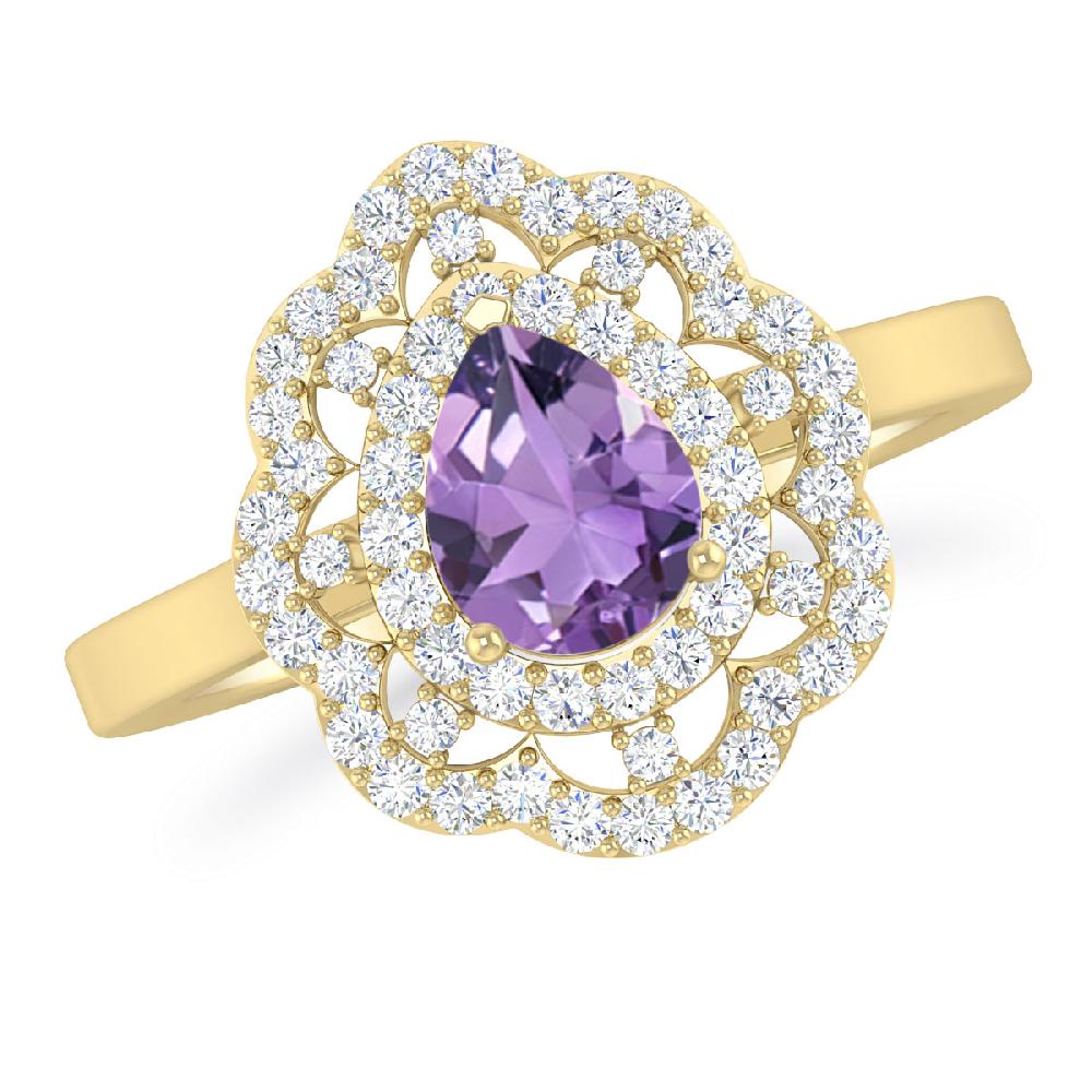 Yellow Gold - Amethyst